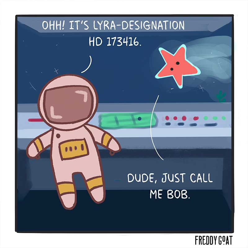 comic of star talking to astronaut