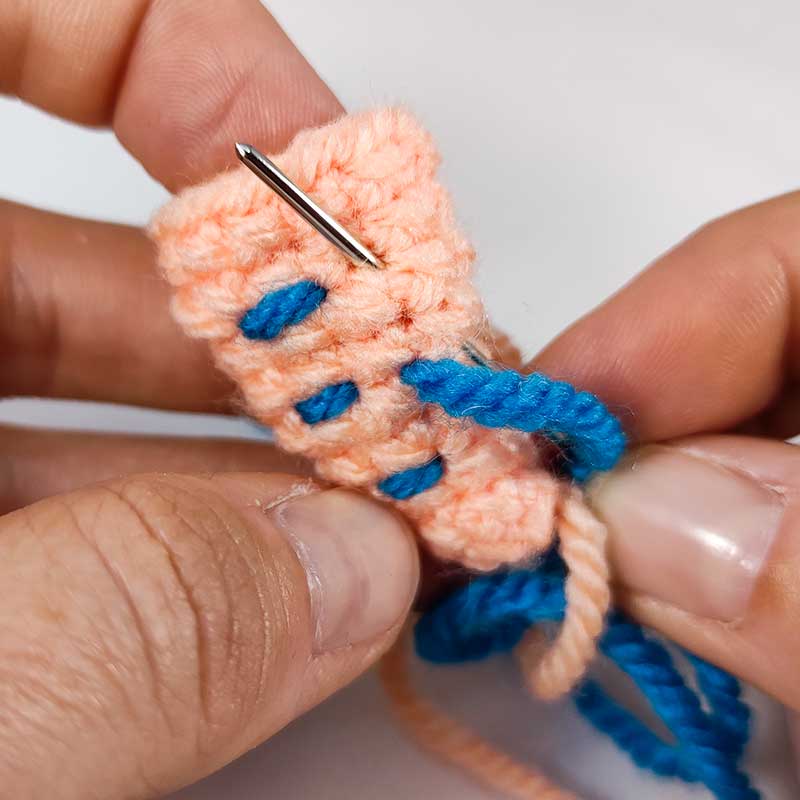 crochet tentacle being made 