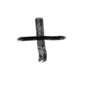 Single crochet symbol cross