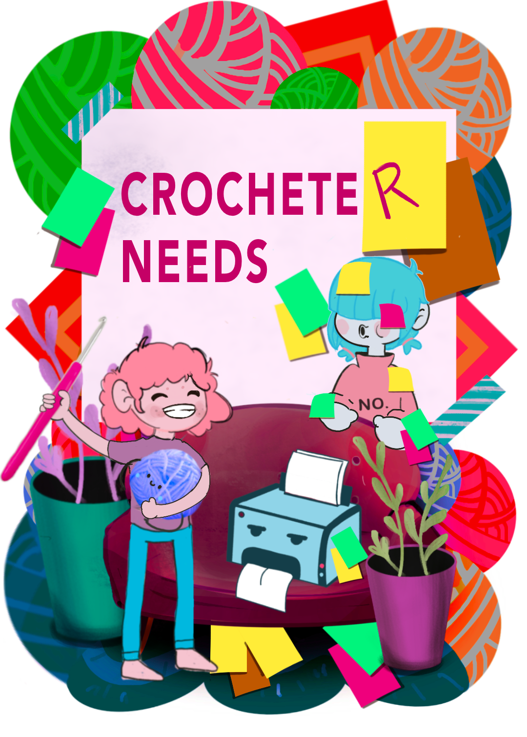 Illustration of Freddy Goat for Crocheter Needs Blog