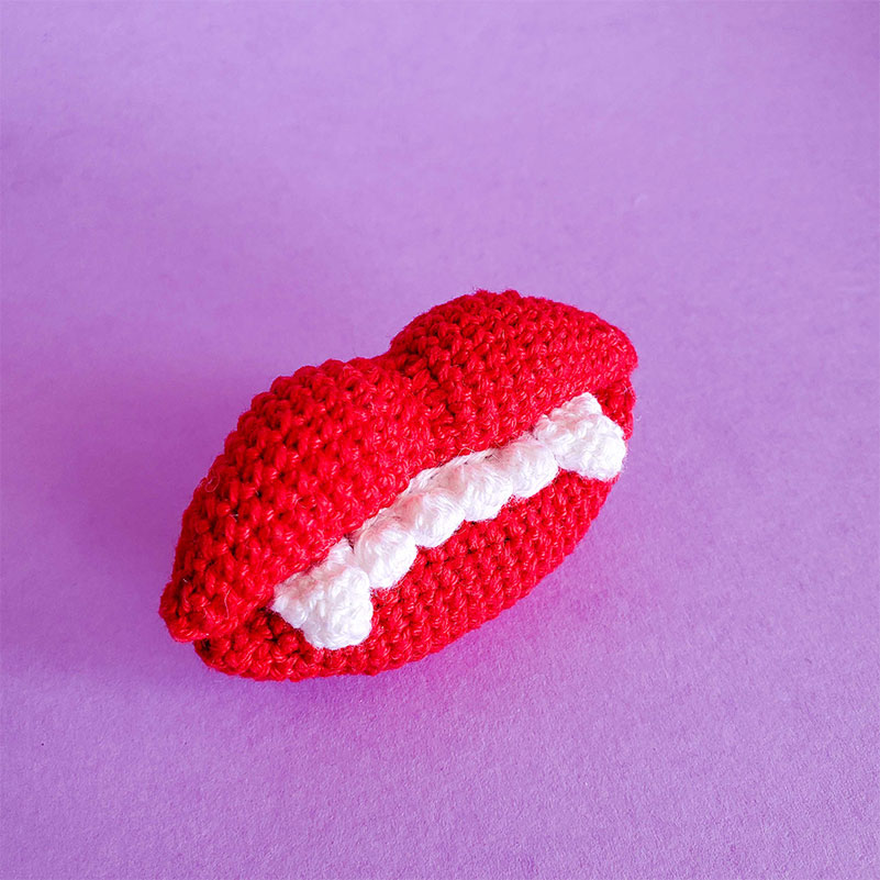 crochet wax vampire lips