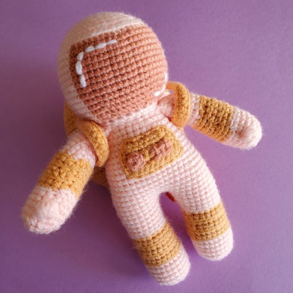pink crochet astronaut toy