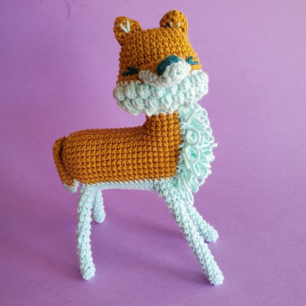 Golden crochet wolf
