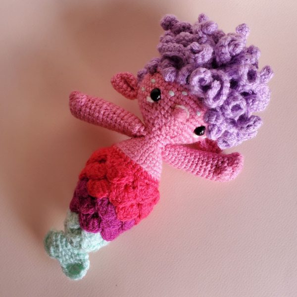 Pink Crochet Mermaid Doll