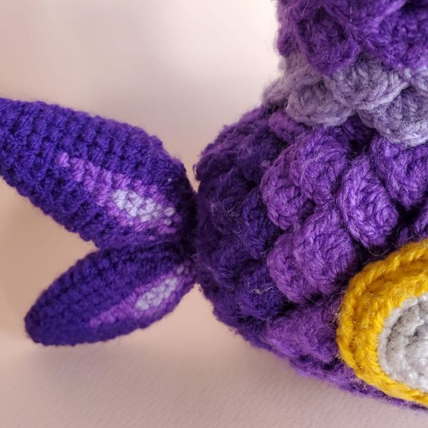 purple crochet submarine fin