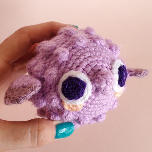 purple crochet blowfish