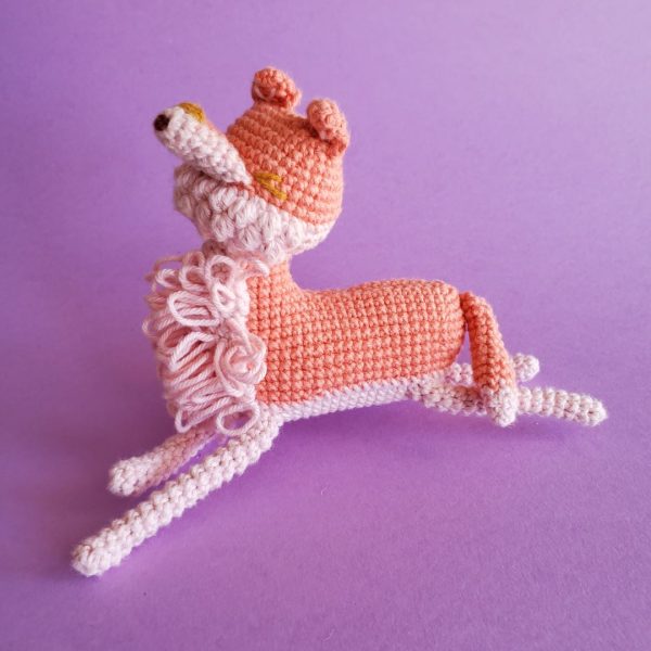 Pink crochet wolf