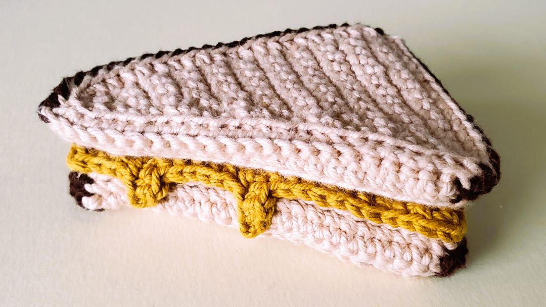 crocheted grilled cheese sandwich