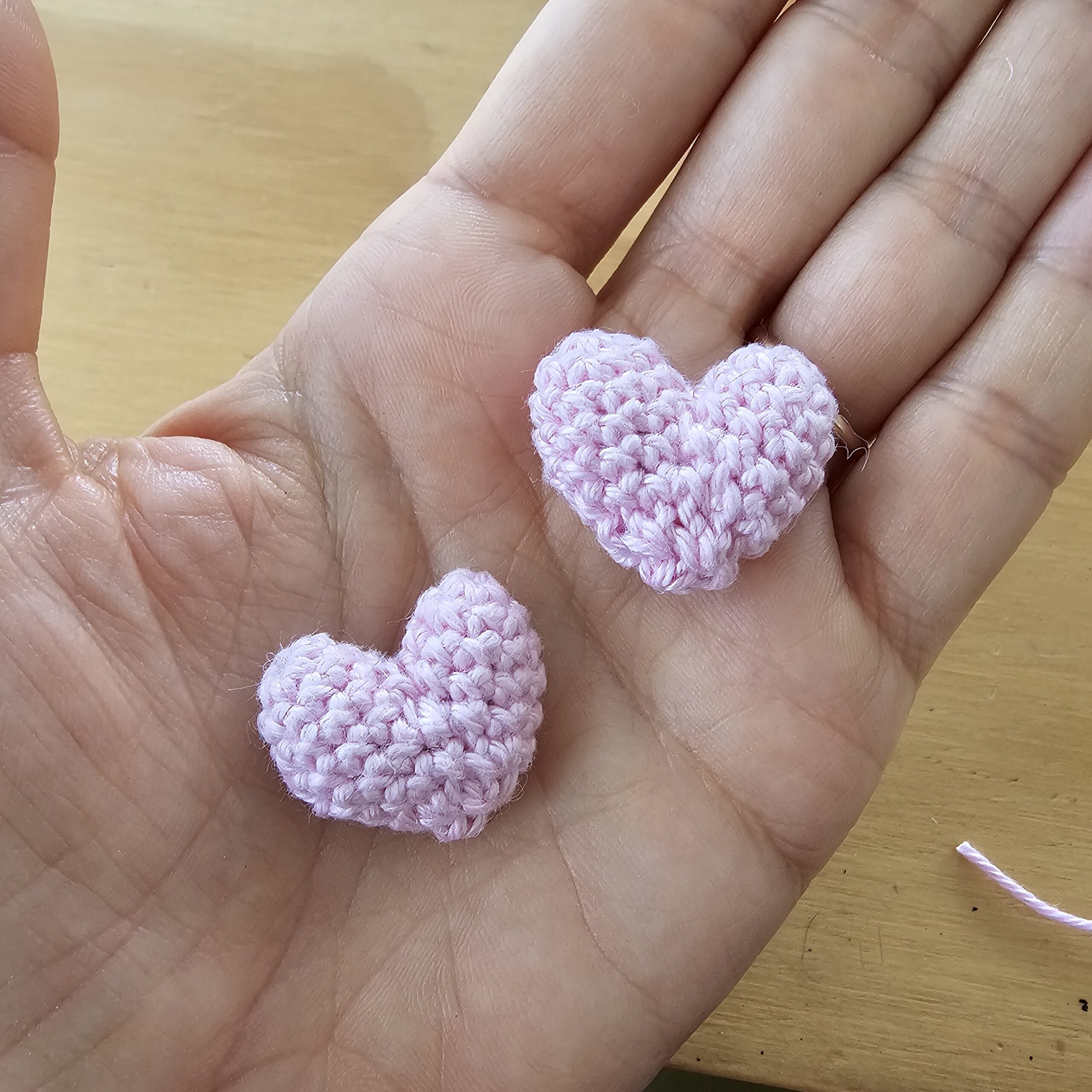 two small pink hearts